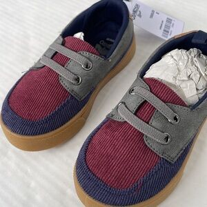 OshKosh B'gosh Boys Dor Multicolor Slip On Shoes Red Blue Gray Size 8